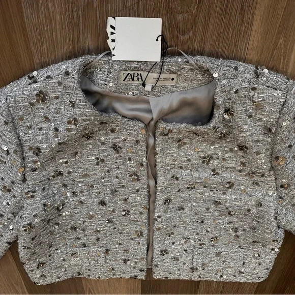 ZARA ZW NWT XL Collection Sequin Silver Jacket
Great for the Holidays &NYE - Picture 2 of 16
